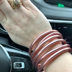 6 ROSE GOLD BUDHA GIRL BRACELETS